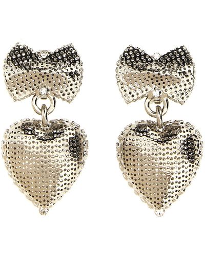 Alessandra Rich 'metal Heart' Earrings - Multicolour