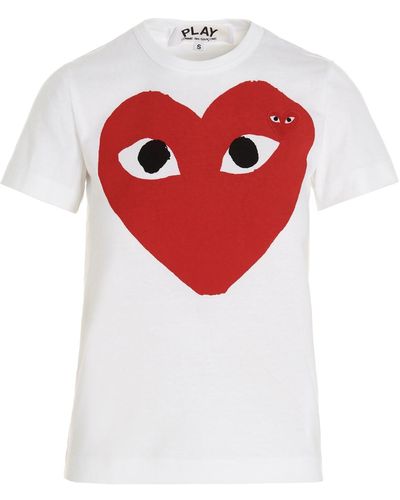 COMME DES GARÇONS PLAY T-Shirt 'Red Heart' - Weiß