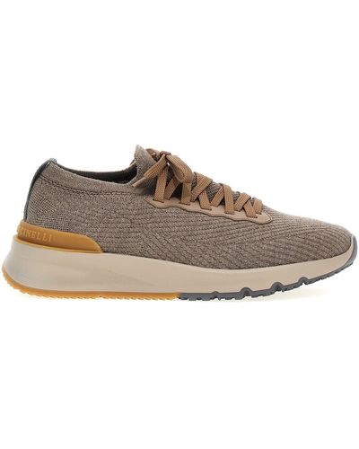 Brunello Cucinelli Knitted Trainers - Brown
