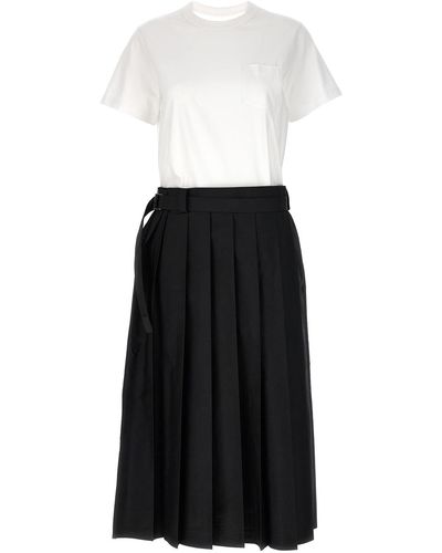 Sacai Pleated Skirt Dress - Black