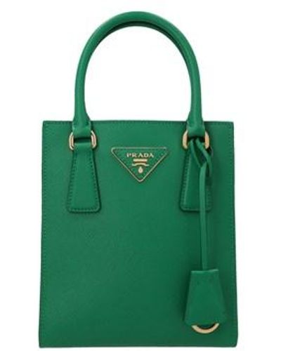 Prada Saffiano Logo Handbag - Green