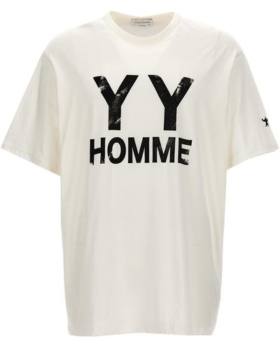 Yohji Yamamoto T-Shirt Mit Logodruck - Grau