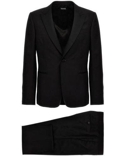 Zegna Wool And Mohair Suit - Black