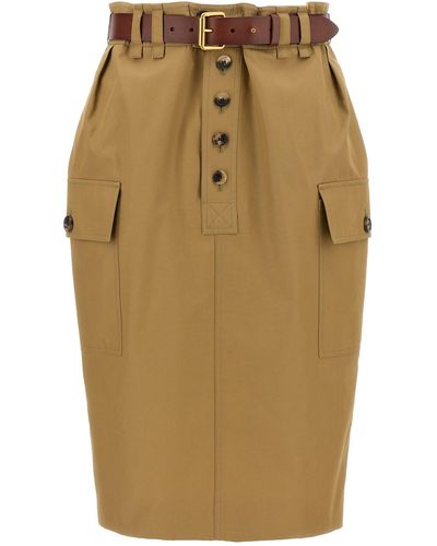 Saint Laurent 'cassandre' Skirt - Natural
