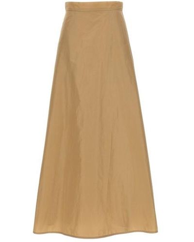 Jil Sander Long Flared Skirt - Natural