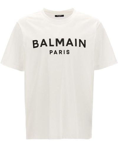 Balmain T-Shirt Mit Logodruck - Weiß