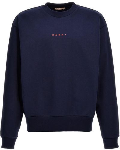 Marni Sweatshirt Mit Logodruck - Blau