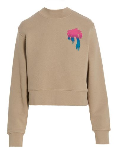 Palm Angels Sweatshirt 'I Love Pa' - Natur