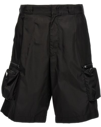Prada Cargo Re-nylon Bermuda Shorts - Black