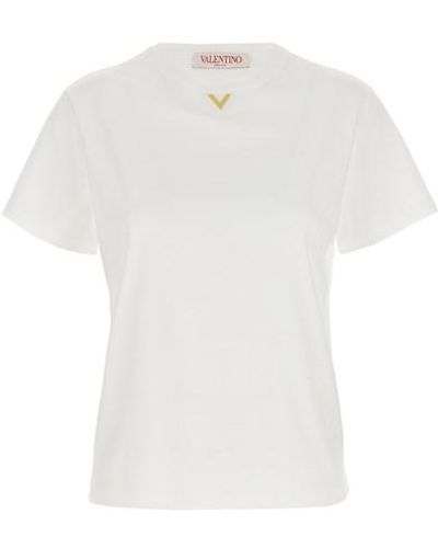 Valentino Garavani T-shirt 'V Gold' - Bianco
