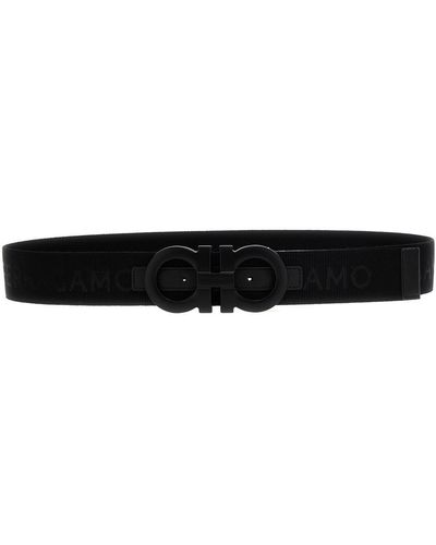 Ferragamo Logo Tape Belt - Black