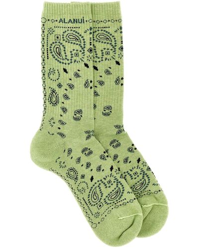 Alanui 'bandana' Socks - Green