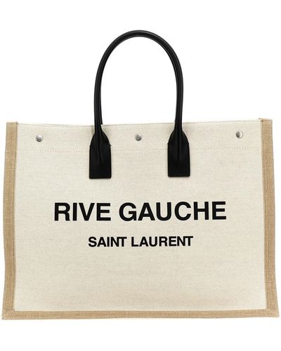 Saint Laurent 'rive Gauche' Large Shopping Bag - Natural
