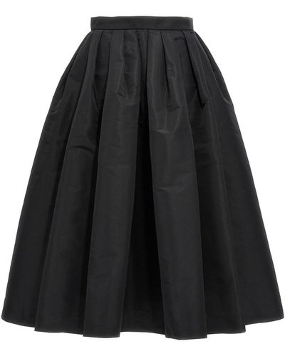Alexander McQueen Curled Midi Skirt - Black