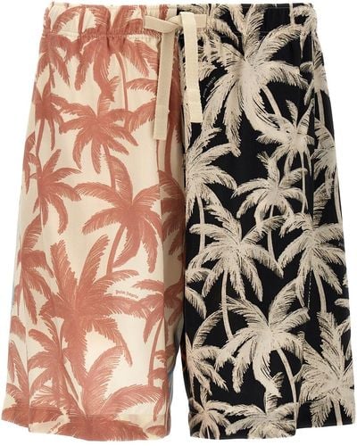Palm Angels 'patchwork Palms' Bermuda Shorts - Multicolour