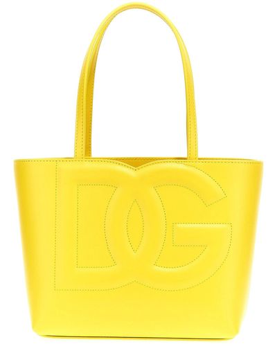 Dolce & Gabbana Kleine Schopper-Tasche Mit Logo - Gelb