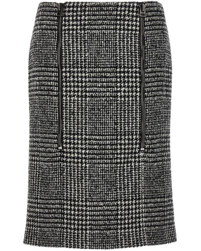 Tom Ford Prince Of Wales Skirt - Grey