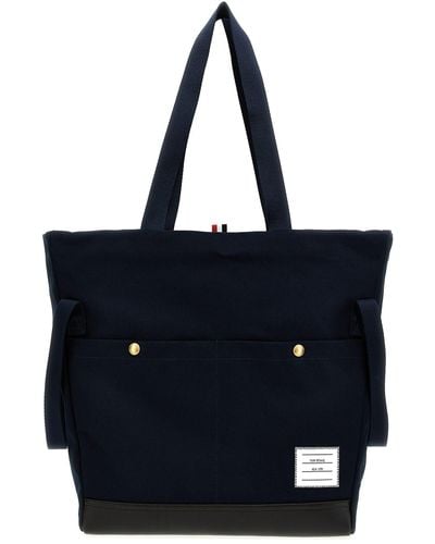 Thom Browne 'snap Pocket' Shopping Bag - Blue