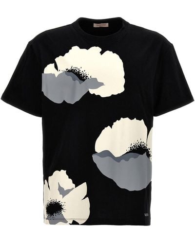 Valentino Garavani 'flower Portrait' T-shirt - Black