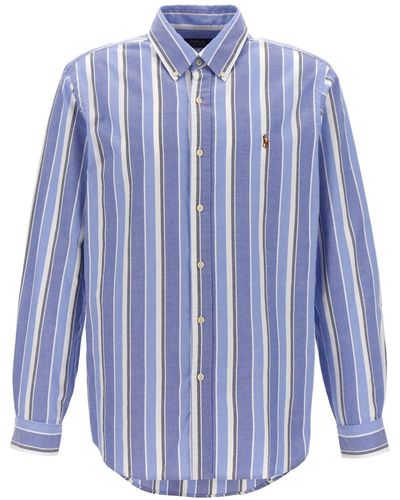 Polo Ralph Lauren Logo Embroidery Striped Shirt - Blue