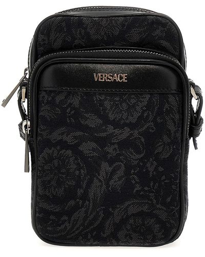 Versace 'athena Barocco' Crossbody Bag - Black
