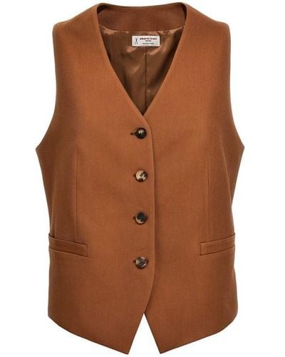 Alberto Biani Gabardine Vest - Brown