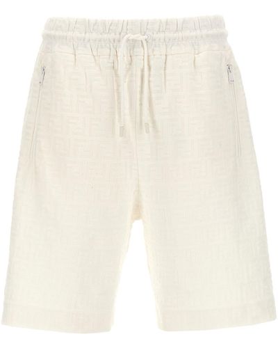 Fendi Jacquard Bermuda Shorts - White