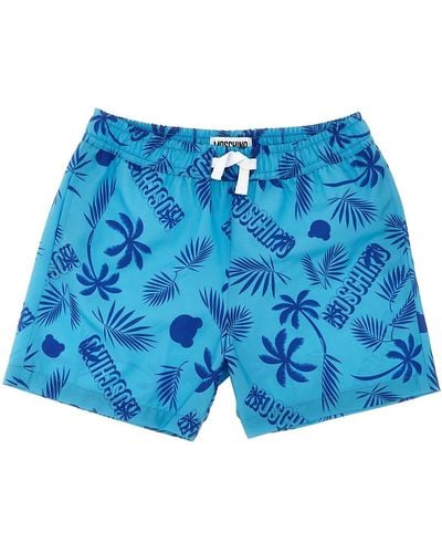 Moschino All Over Print Swimsuit - Blue