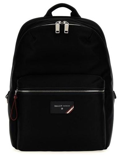 Bally Logo Nylon Backpack - Black