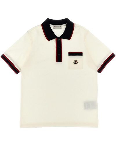 Moncler Logo Patch Polo Shirt - Natural