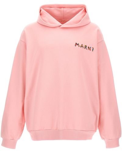 Marni 'collage Bouquet' Hoodie - Pink
