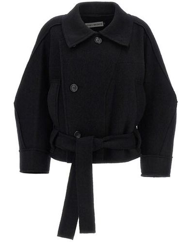 Issey Miyake 'out Of A Cube' Short Coat - Black
