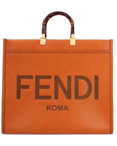 Fendi ' Sunshine Large' Shopping Bag - Orange