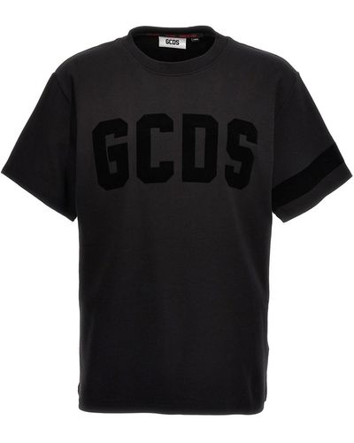 Gcds T-Shirt Aus Samt Mit Logo - Schwarz