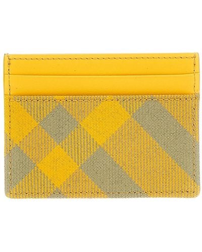 Burberry Check Card Holder - Yellow