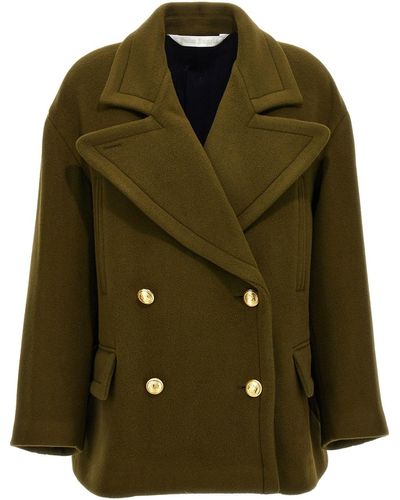 Palm Angels Palm Embroidery Coat - Green