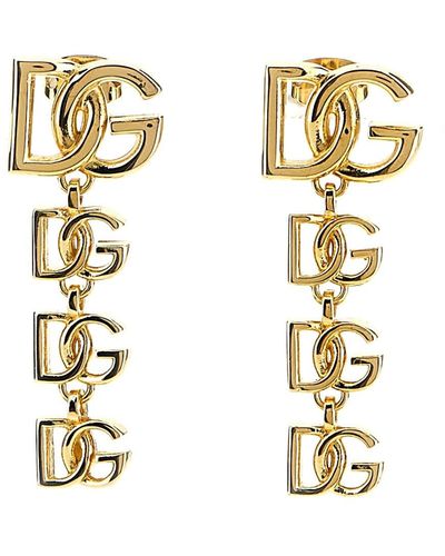 Dolce & Gabbana Logo Earrings - Metallic