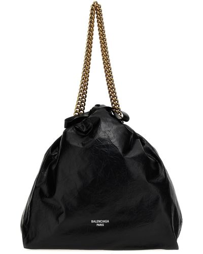 Balenciaga 'tote Crush Media' Shoulder Bag - Black