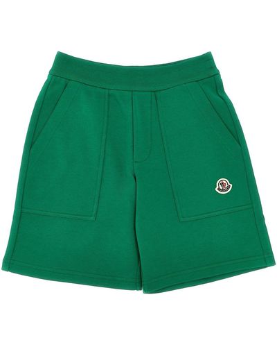 Moncler Bermuda-Shorts Mit Logoaufnäher - Grün