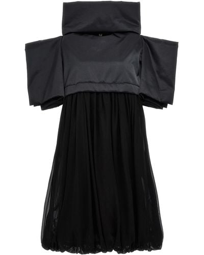 Comme des Garçons Kleid Aus Zwei Materialien - Schwarz