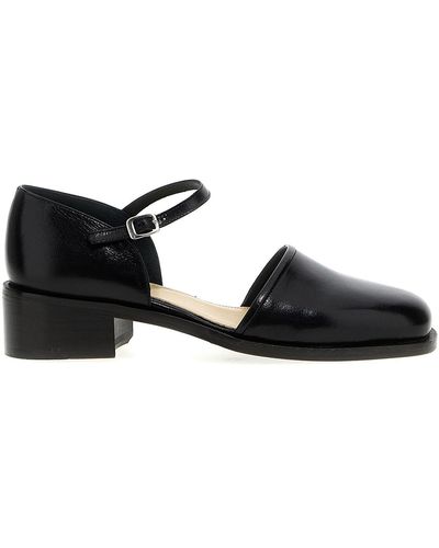 Lemaire Leather Mary Jane Shoes - Black