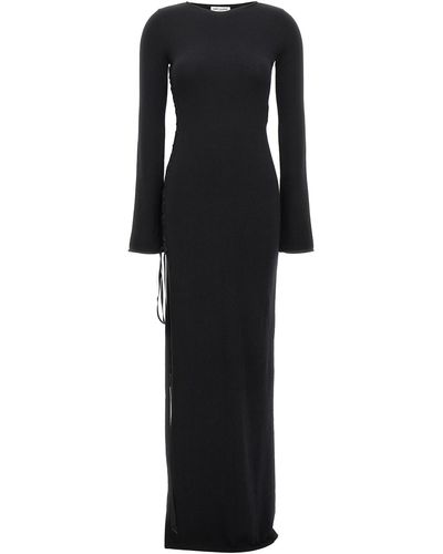 Saint Laurent Long Wool Dress - Black