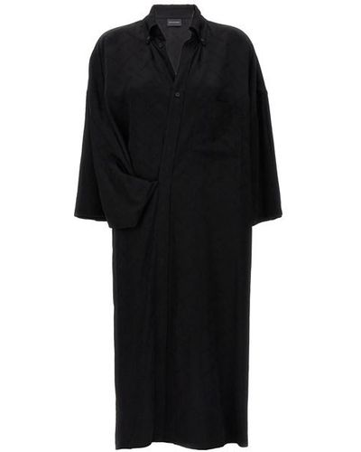 Balenciaga Wrap Blouse Dresses - Black