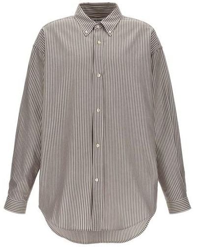 Hed Mayner 'pinstripe Oxford' Shirt - Gray