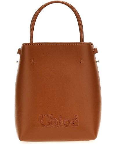 Chloé 'micro Chloe Sense' Bucket Bag - Brown