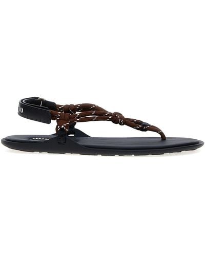 Miu Miu 'riviere' Sandals - Black