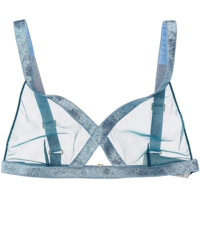 Tom Ford Iridescent Sable Tulle Top - Blue
