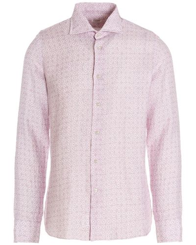 Borriello Hemd Aus Leinen Bedruckt - Pink