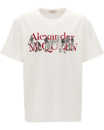Alexander McQueen Embroidery Logo Print T-shirt - White