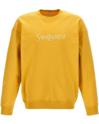 Saint Laurent Sweatshirt Mit Logostickerei - Gelb